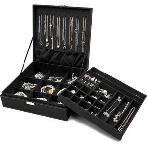 Jewelry Box Organizer for Women Girls, Two Layer Jewelry Display Storage Holder